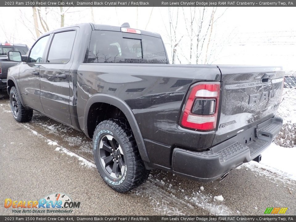 2023 Ram 1500 Rebel Crew Cab 4x4 Diamond Black Crystal Pearl / Red/Black Photo #4