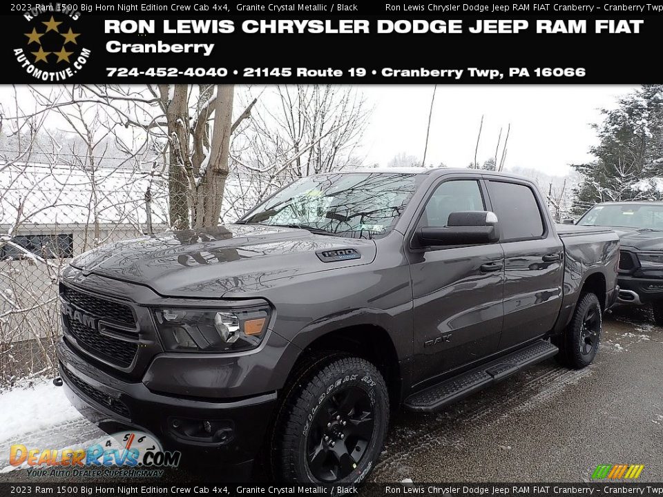 2023 Ram 1500 Big Horn Night Edition Crew Cab 4x4 Granite Crystal Metallic / Black Photo #1