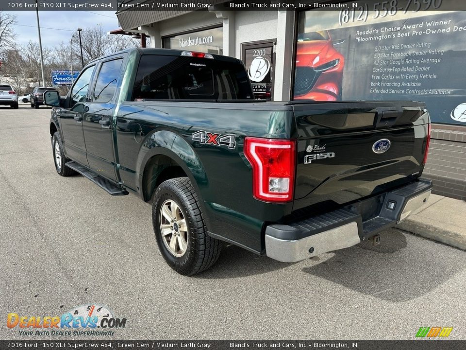 2016 Ford F150 XLT SuperCrew 4x4 Green Gem / Medium Earth Gray Photo #7