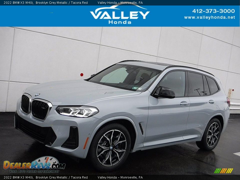 2022 BMW X3 M40i Brooklyn Grey Metallic / Tacora Red Photo #1