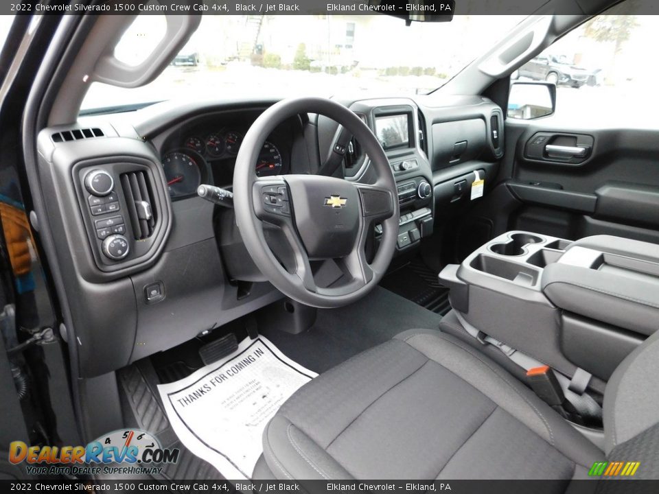 2022 Chevrolet Silverado 1500 Custom Crew Cab 4x4 Black / Jet Black Photo #21