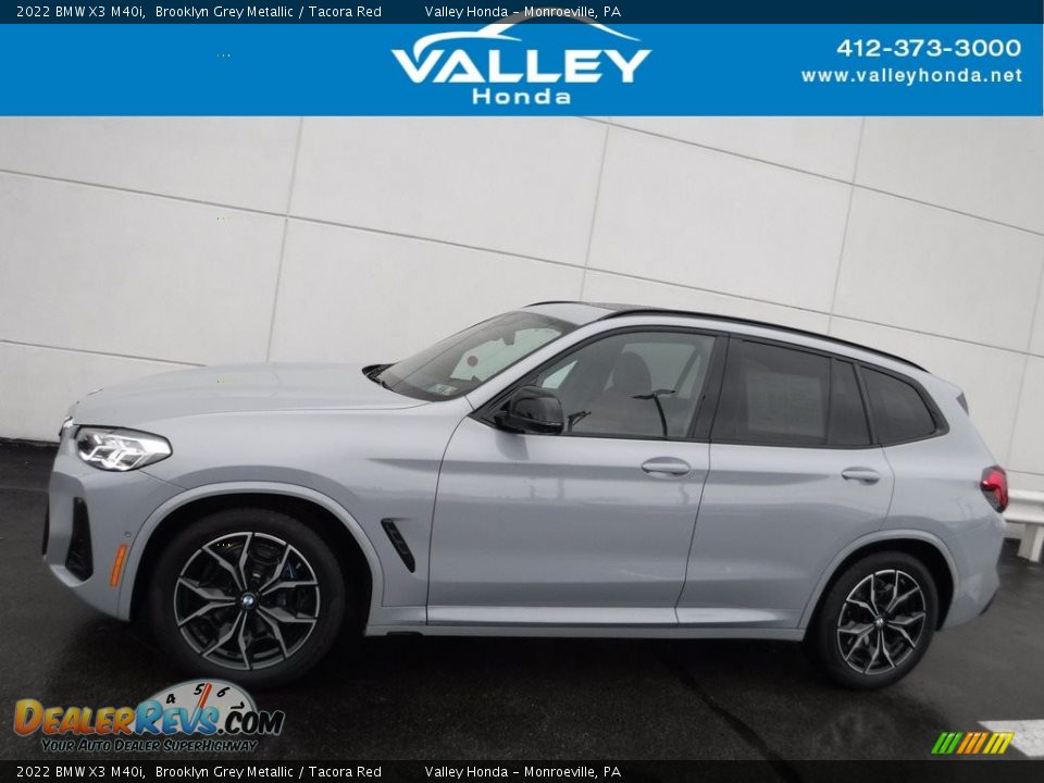 2022 BMW X3 M40i Brooklyn Grey Metallic / Tacora Red Photo #2