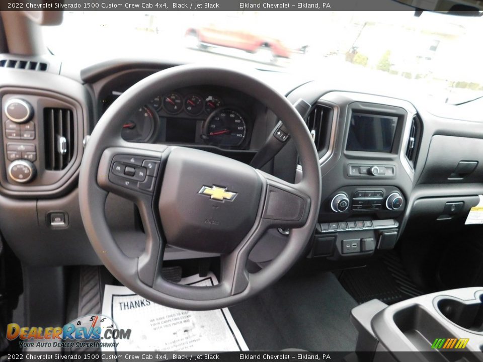 2022 Chevrolet Silverado 1500 Custom Crew Cab 4x4 Black / Jet Black Photo #22