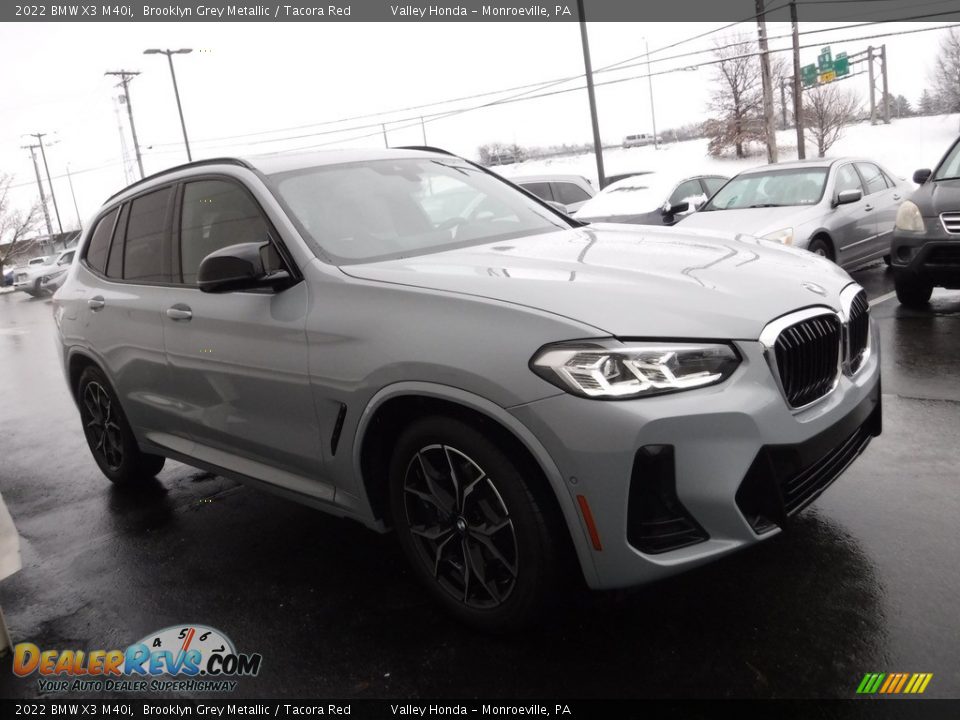 2022 BMW X3 M40i Brooklyn Grey Metallic / Tacora Red Photo #7