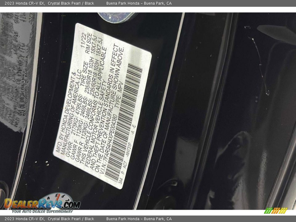 2023 Honda CR-V EX Crystal Black Pearl / Black Photo #22