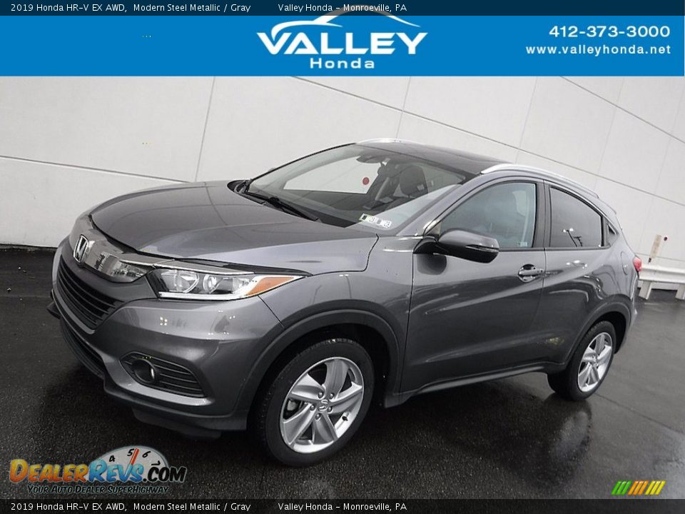 2019 Honda HR-V EX AWD Modern Steel Metallic / Gray Photo #1