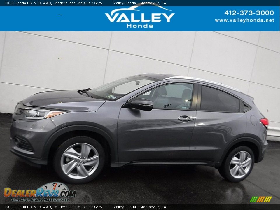 2019 Honda HR-V EX AWD Modern Steel Metallic / Gray Photo #2