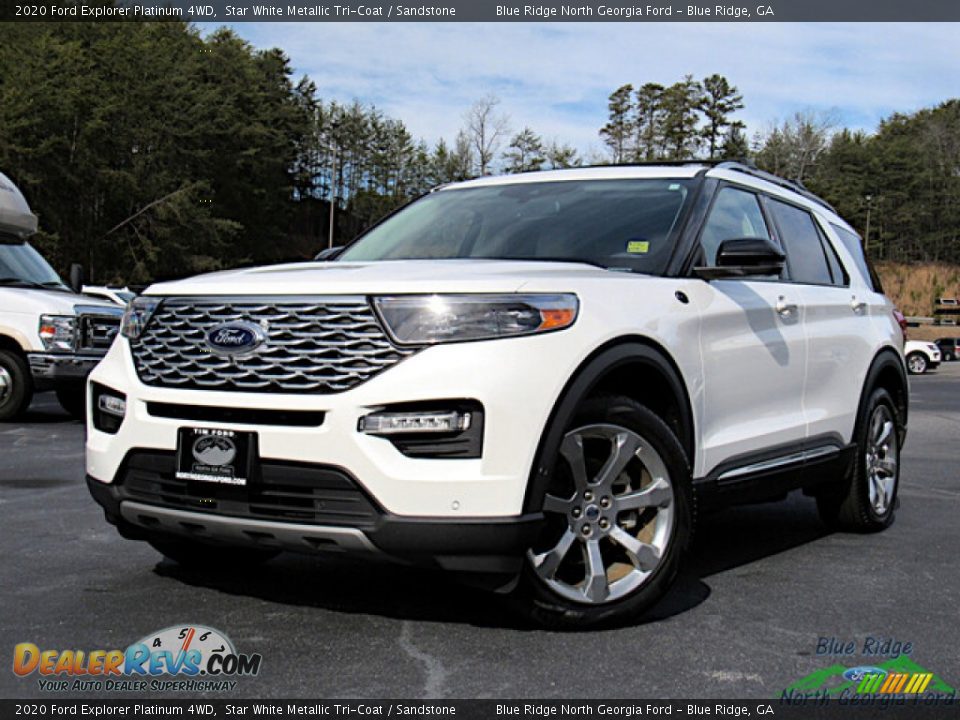 2020 Ford Explorer Platinum 4WD Star White Metallic Tri-Coat / Sandstone Photo #1