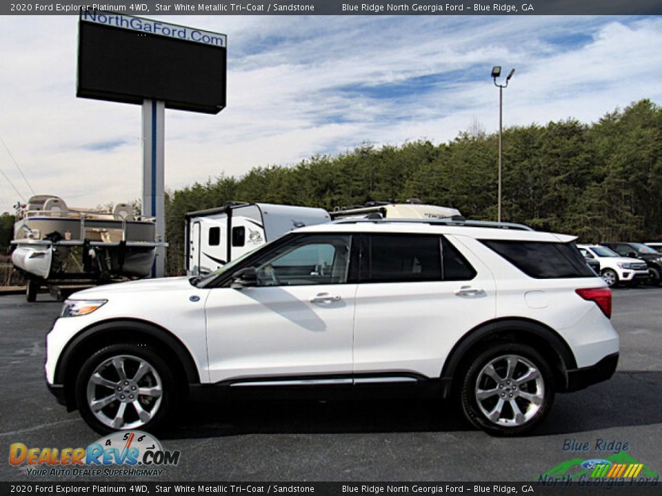 2020 Ford Explorer Platinum 4WD Star White Metallic Tri-Coat / Sandstone Photo #2