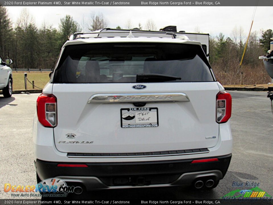 2020 Ford Explorer Platinum 4WD Star White Metallic Tri-Coat / Sandstone Photo #4