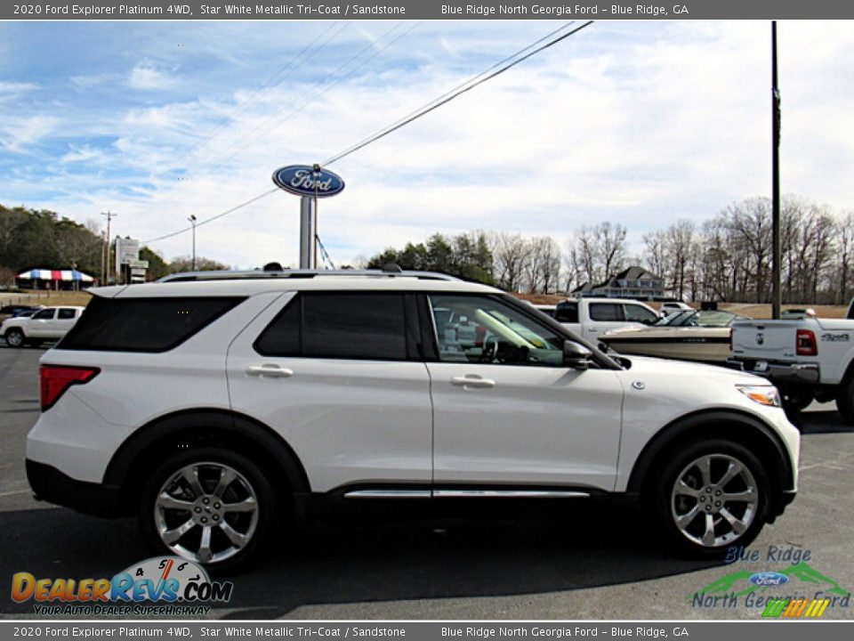 2020 Ford Explorer Platinum 4WD Star White Metallic Tri-Coat / Sandstone Photo #6