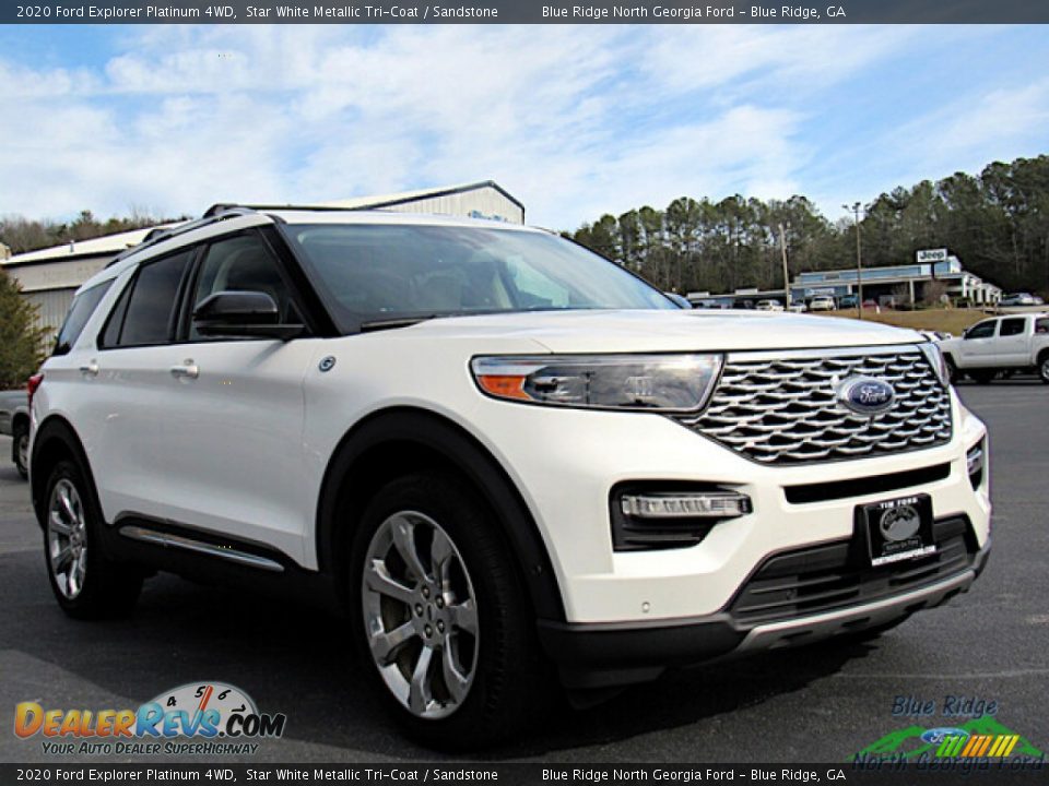 2020 Ford Explorer Platinum 4WD Star White Metallic Tri-Coat / Sandstone Photo #7