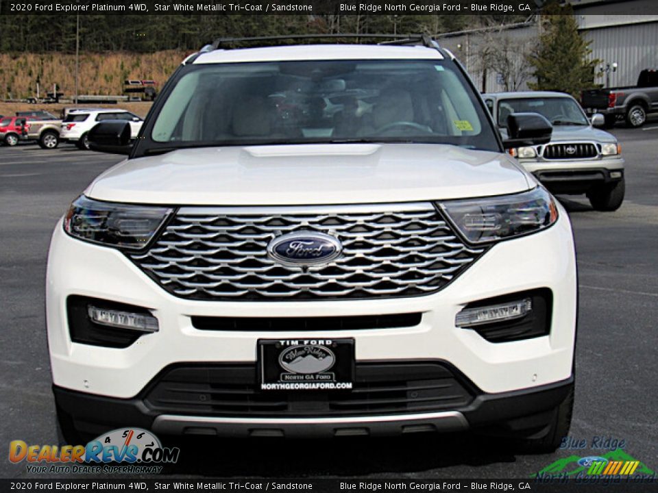 2020 Ford Explorer Platinum 4WD Star White Metallic Tri-Coat / Sandstone Photo #8