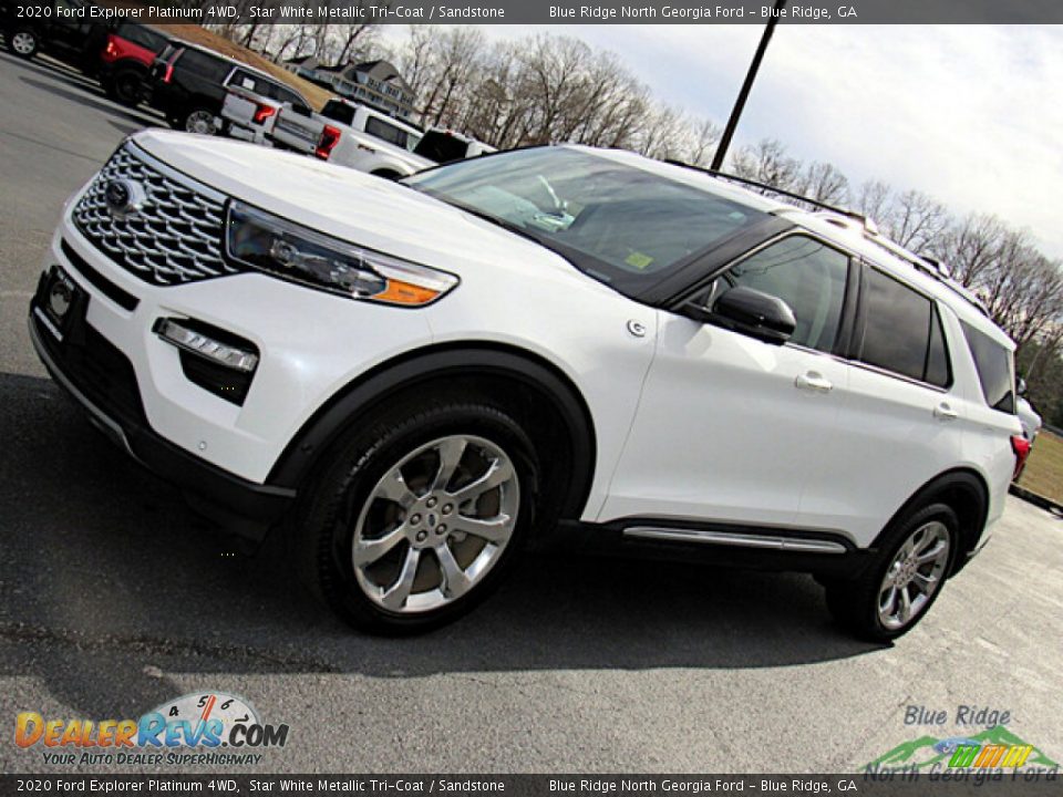 2020 Ford Explorer Platinum 4WD Star White Metallic Tri-Coat / Sandstone Photo #28