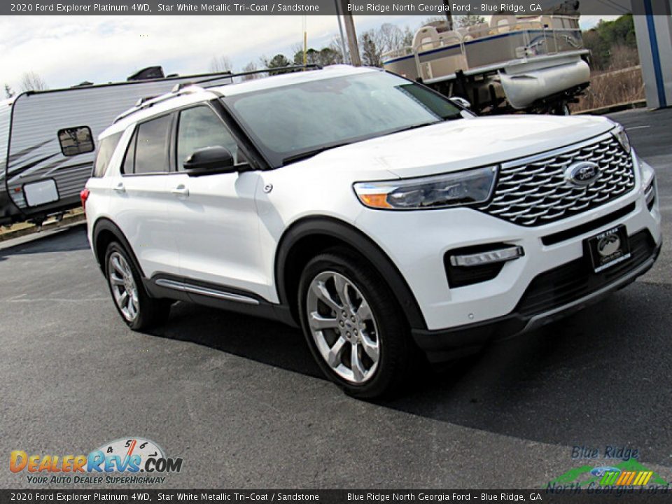 2020 Ford Explorer Platinum 4WD Star White Metallic Tri-Coat / Sandstone Photo #29