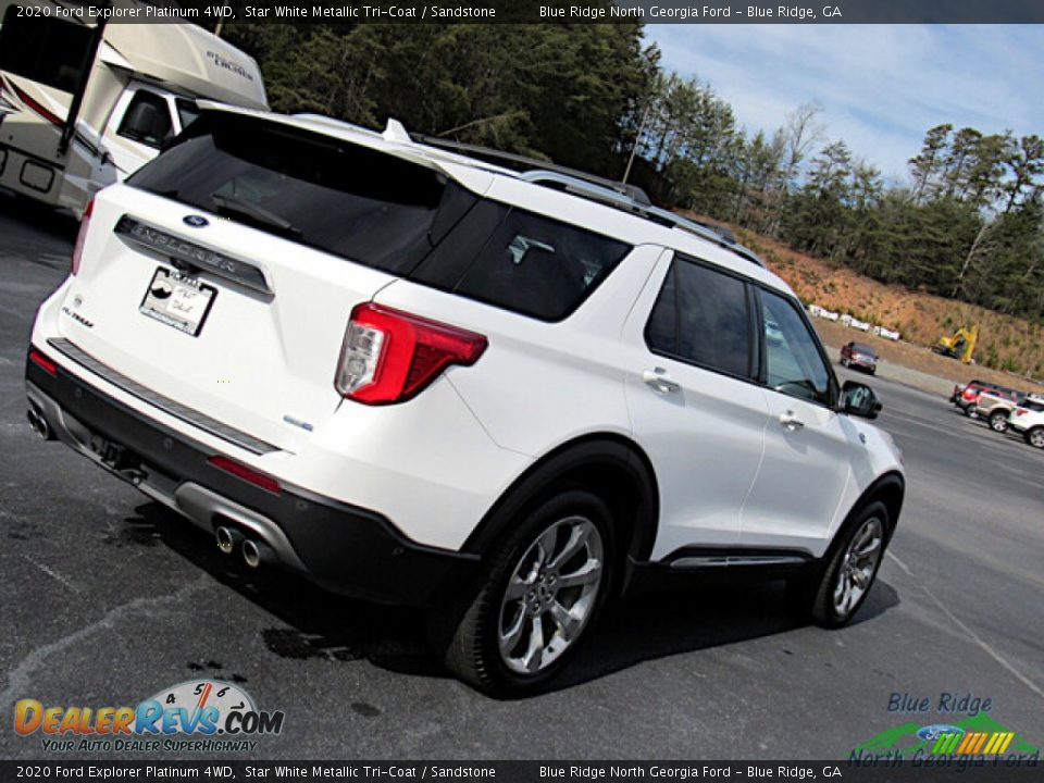 2020 Ford Explorer Platinum 4WD Star White Metallic Tri-Coat / Sandstone Photo #30