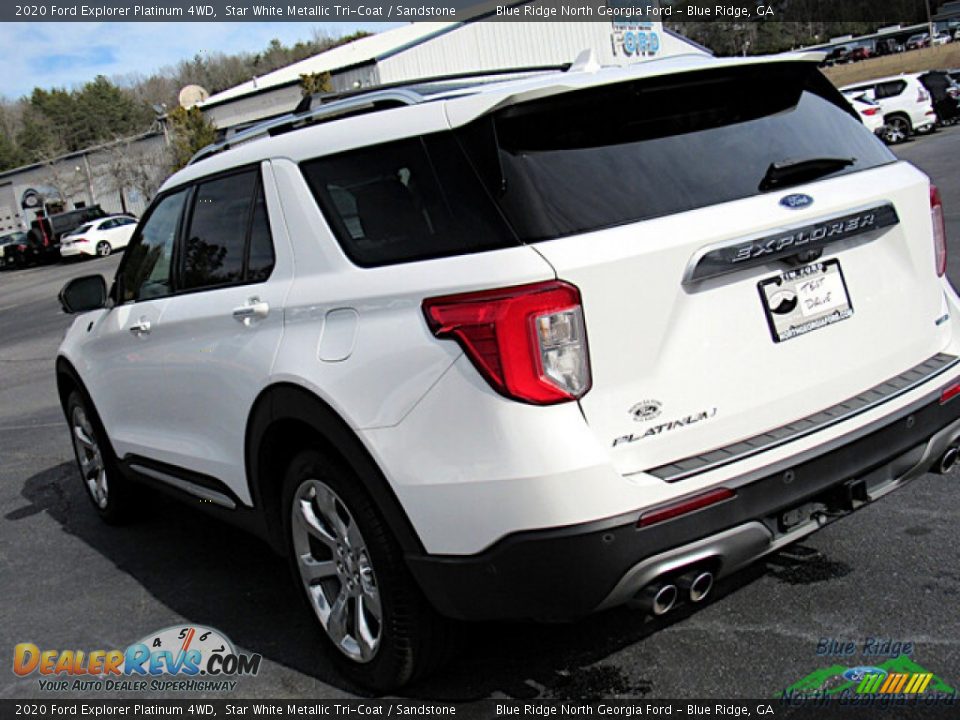 2020 Ford Explorer Platinum 4WD Star White Metallic Tri-Coat / Sandstone Photo #31