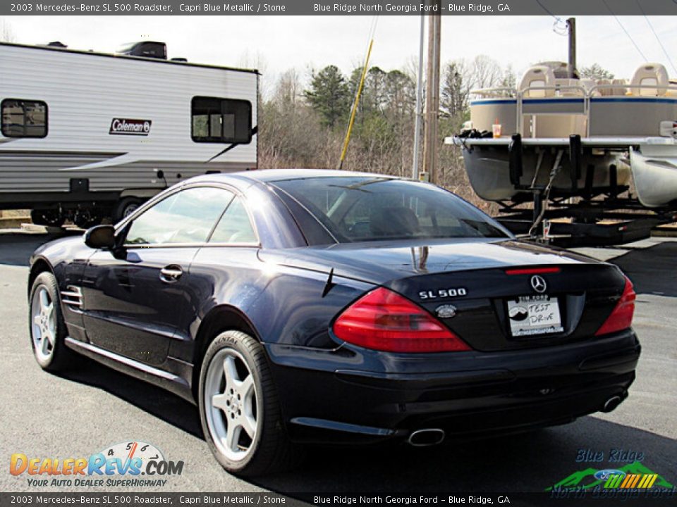 2003 Mercedes-Benz SL 500 Roadster Capri Blue Metallic / Stone Photo #3