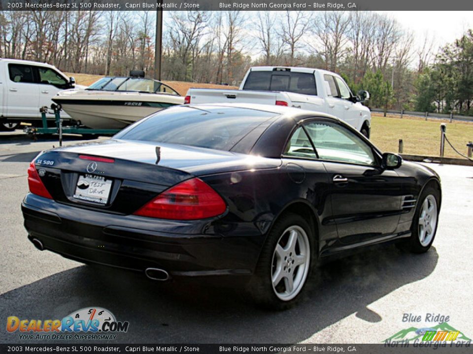 2003 Mercedes-Benz SL 500 Roadster Capri Blue Metallic / Stone Photo #5