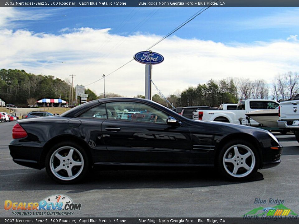 2003 Mercedes-Benz SL 500 Roadster Capri Blue Metallic / Stone Photo #6