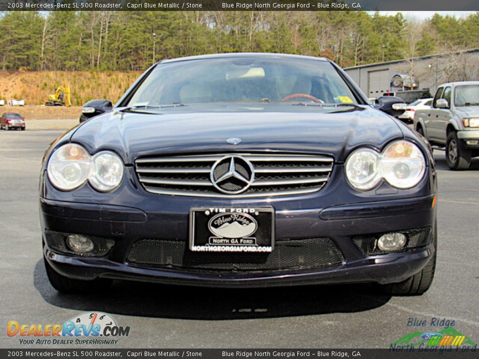 2003 Mercedes-Benz SL 500 Roadster Capri Blue Metallic / Stone Photo #8