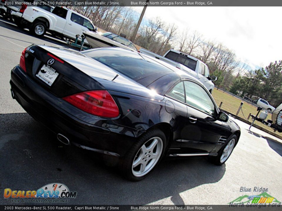 2003 Mercedes-Benz SL 500 Roadster Capri Blue Metallic / Stone Photo #20