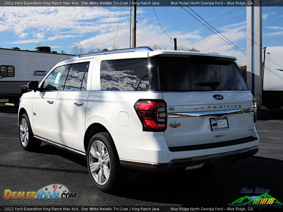 2022 Ford Expedition King Ranch Max 4x4 Star White Metallic Tri-Coat / King Ranch Java Photo #3