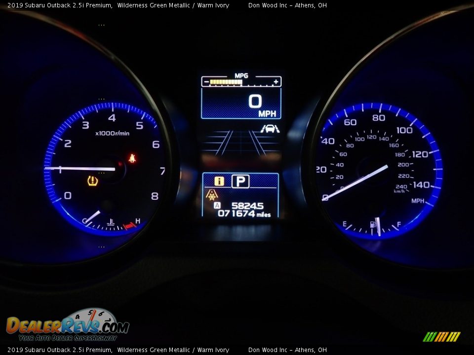 2019 Subaru Outback 2.5i Premium Wilderness Green Metallic / Warm Ivory Photo #25