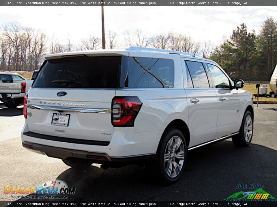 2022 Ford Expedition King Ranch Max 4x4 Star White Metallic Tri-Coat / King Ranch Java Photo #5
