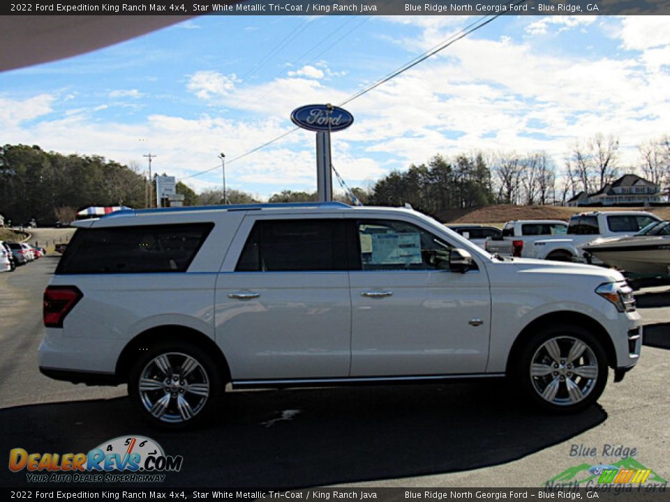 2022 Ford Expedition King Ranch Max 4x4 Star White Metallic Tri-Coat / King Ranch Java Photo #6