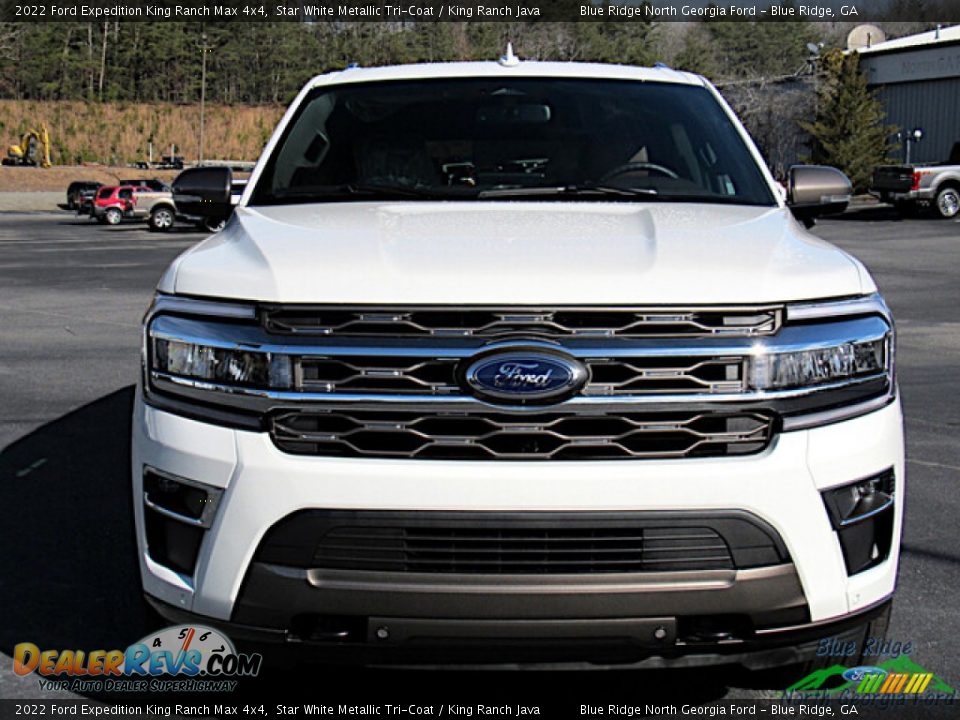 2022 Ford Expedition King Ranch Max 4x4 Star White Metallic Tri-Coat / King Ranch Java Photo #8