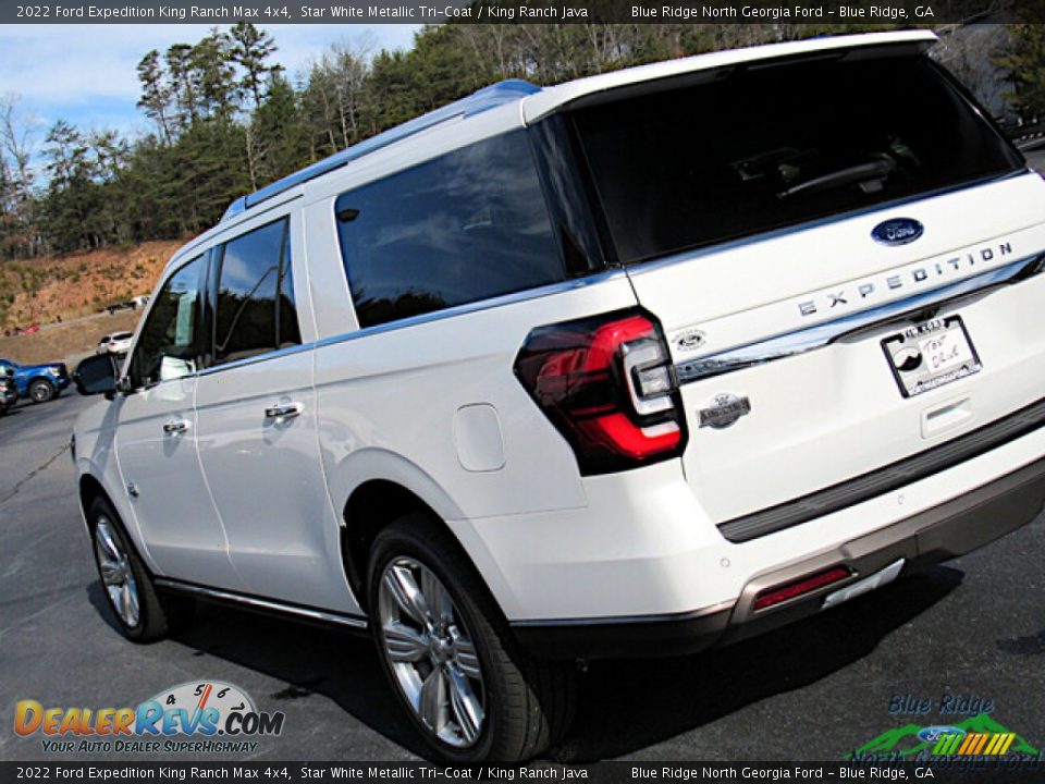 2022 Ford Expedition King Ranch Max 4x4 Star White Metallic Tri-Coat / King Ranch Java Photo #31