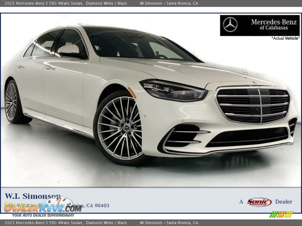 2023 Mercedes-Benz S 580 4Matic Sedan Diamond White / Black Photo #1