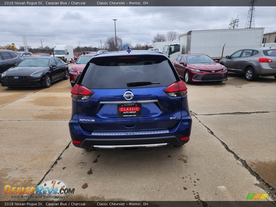 2018 Nissan Rogue SV Caspian Blue / Charcoal Photo #3