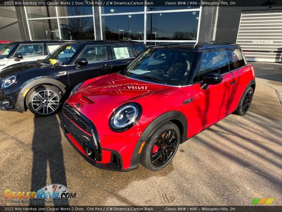 2023 Mini Hardtop John Cooper Works 2 Door Chili Red / JCW Dinamica/Carbon Black Photo #1