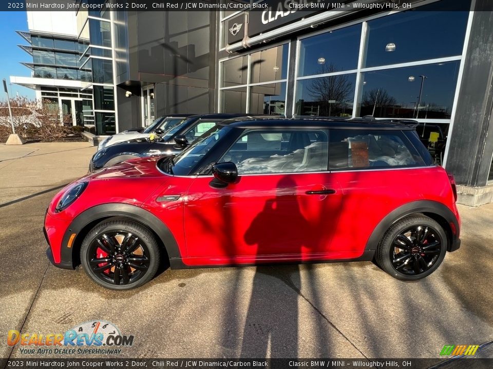 2023 Mini Hardtop John Cooper Works 2 Door Chili Red / JCW Dinamica/Carbon Black Photo #2