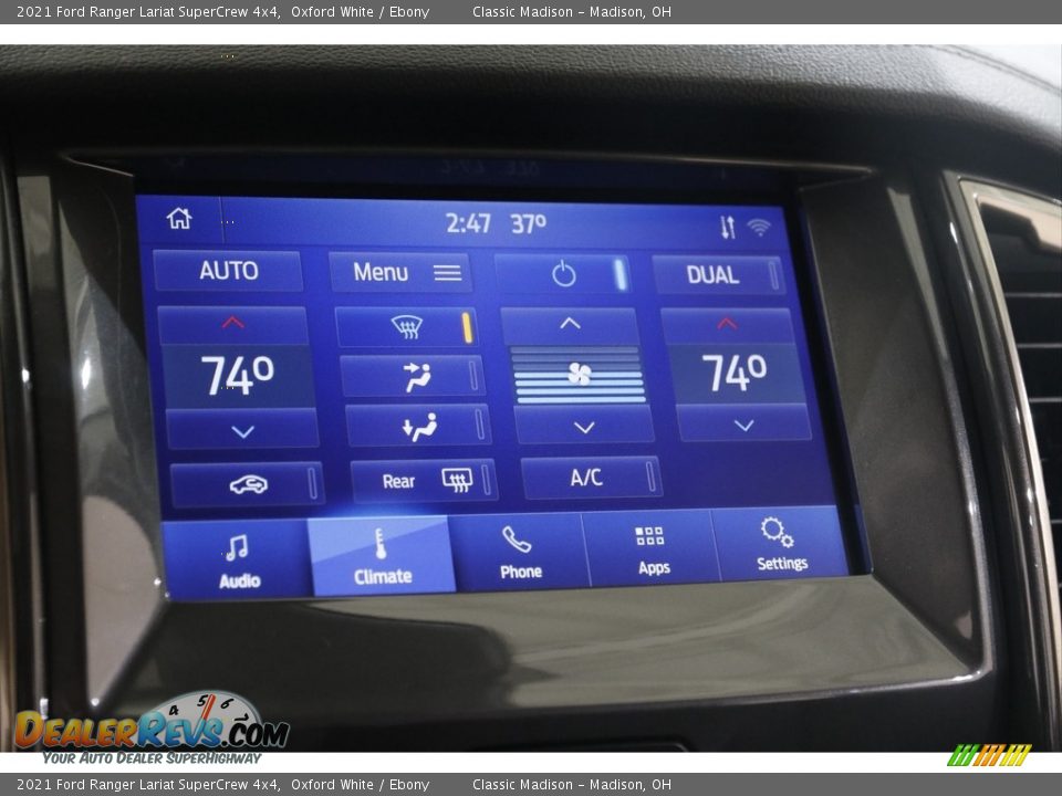 Controls of 2021 Ford Ranger Lariat SuperCrew 4x4 Photo #12