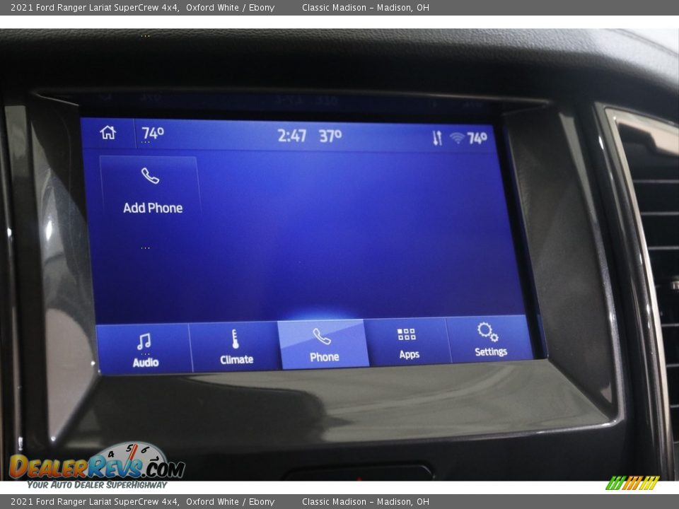 Controls of 2021 Ford Ranger Lariat SuperCrew 4x4 Photo #13