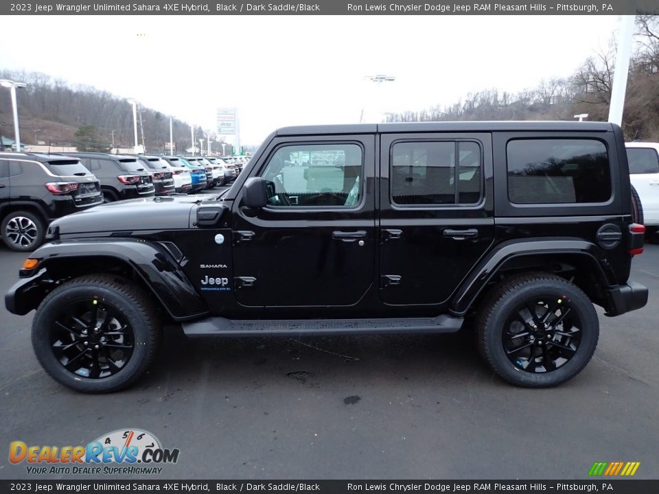 2023 Jeep Wrangler Unlimited Sahara 4XE Hybrid Black / Dark Saddle/Black Photo #2