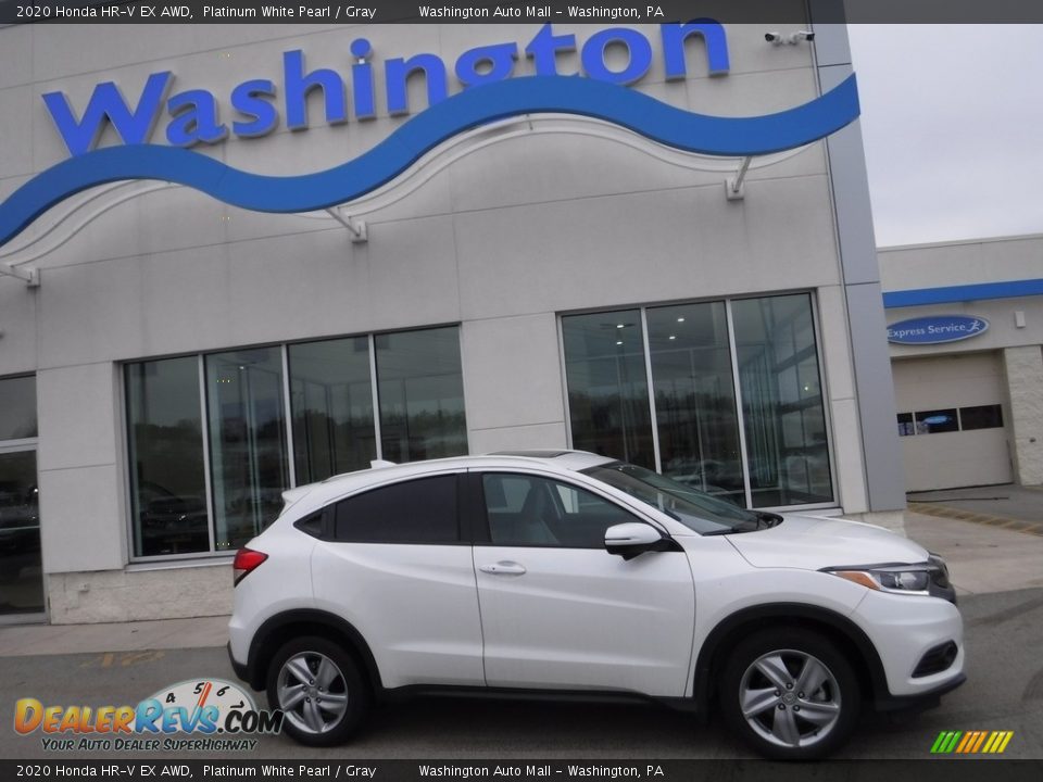 2020 Honda HR-V EX AWD Platinum White Pearl / Gray Photo #2