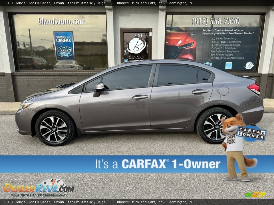 2013 Honda Civic EX Sedan Urban Titanium Metallic / Beige Photo #1