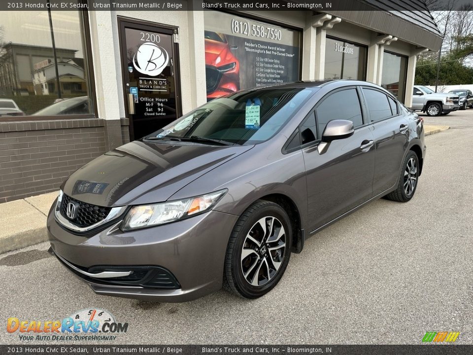 2013 Honda Civic EX Sedan Urban Titanium Metallic / Beige Photo #2