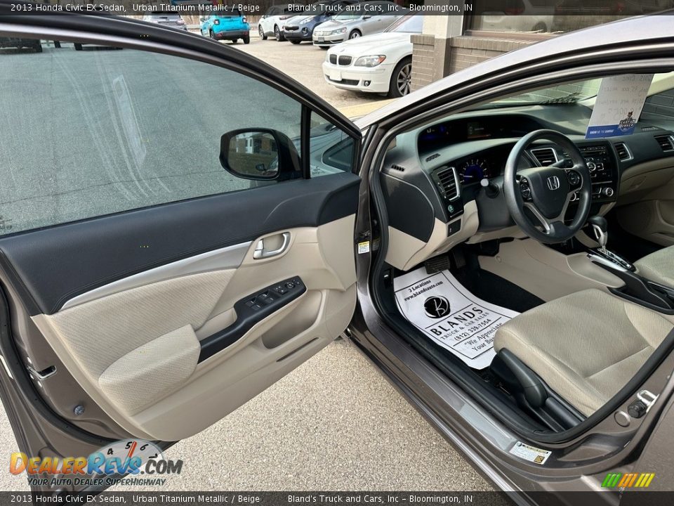 2013 Honda Civic EX Sedan Urban Titanium Metallic / Beige Photo #3