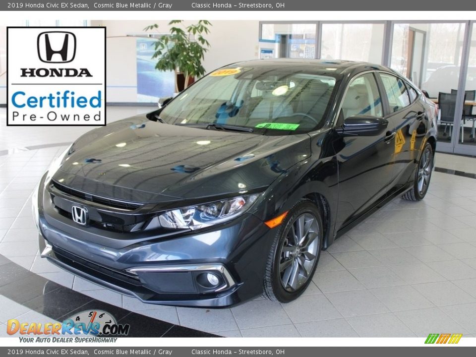 2019 Honda Civic EX Sedan Cosmic Blue Metallic / Gray Photo #1