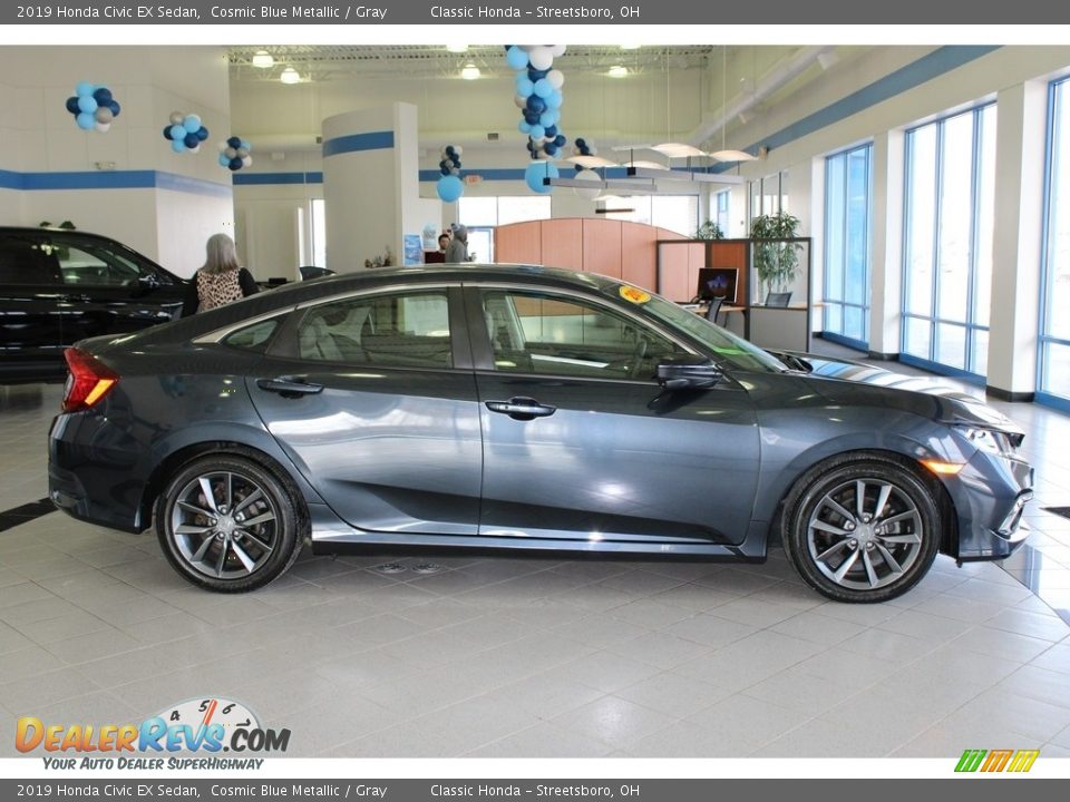 2019 Honda Civic EX Sedan Cosmic Blue Metallic / Gray Photo #4