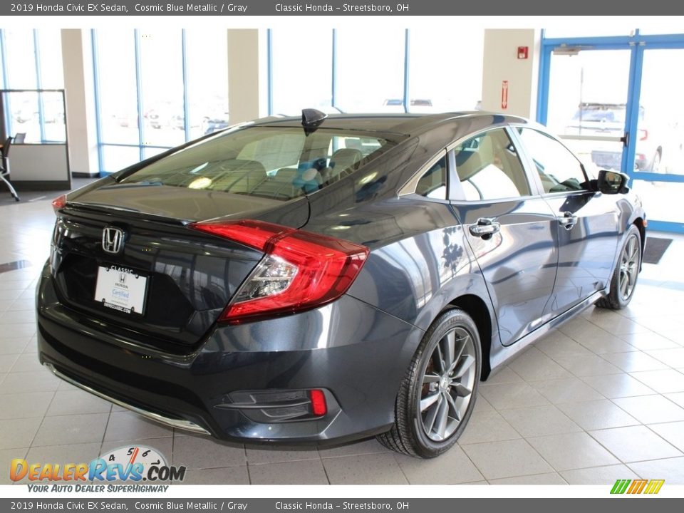 2019 Honda Civic EX Sedan Cosmic Blue Metallic / Gray Photo #7