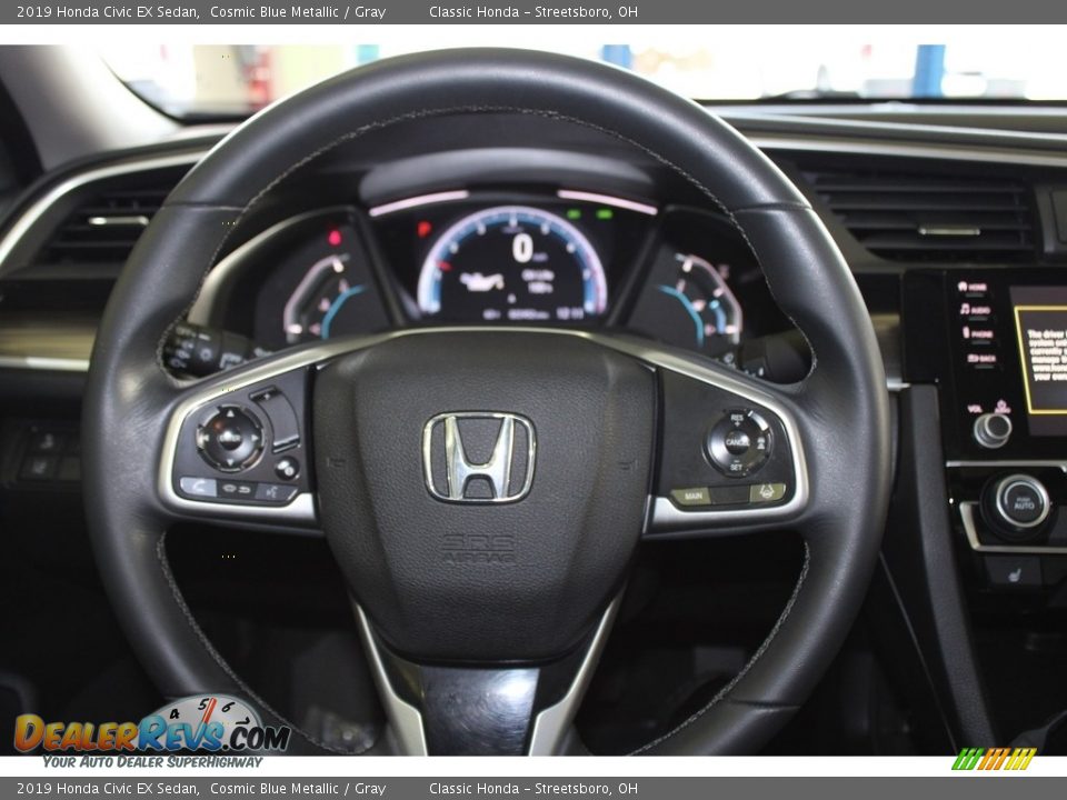 2019 Honda Civic EX Sedan Cosmic Blue Metallic / Gray Photo #30