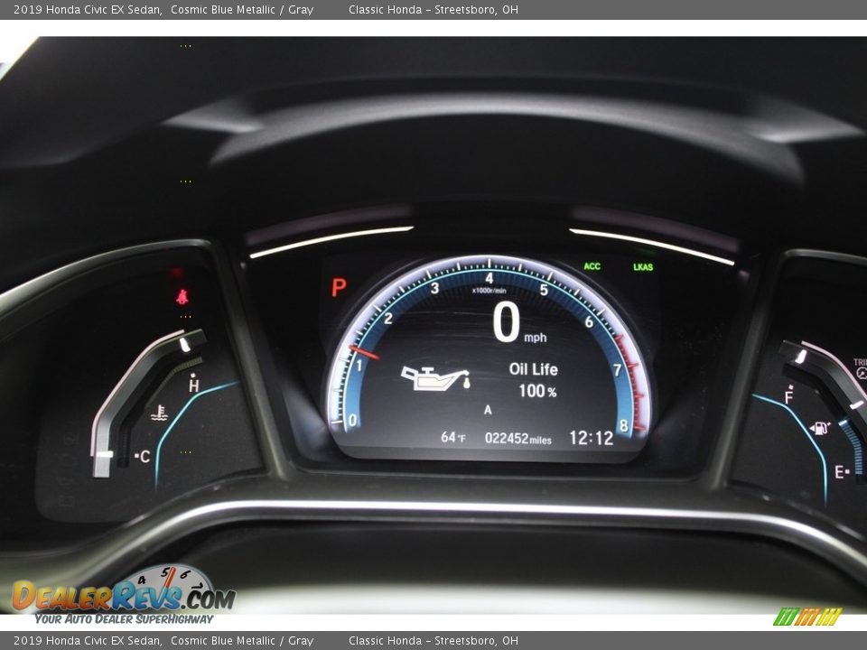 2019 Honda Civic EX Sedan Cosmic Blue Metallic / Gray Photo #33