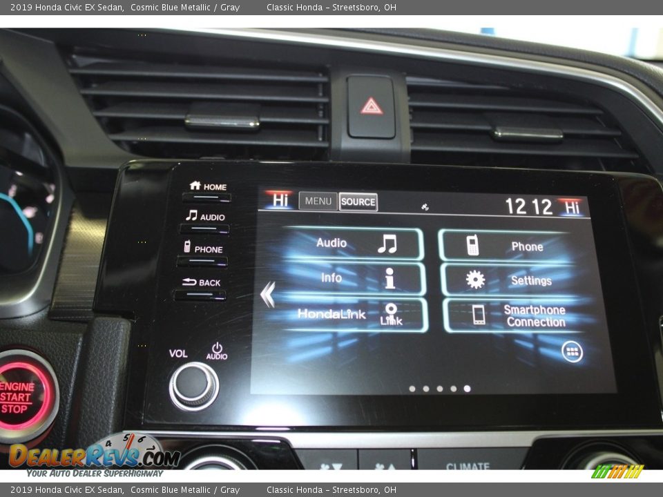 2019 Honda Civic EX Sedan Cosmic Blue Metallic / Gray Photo #36