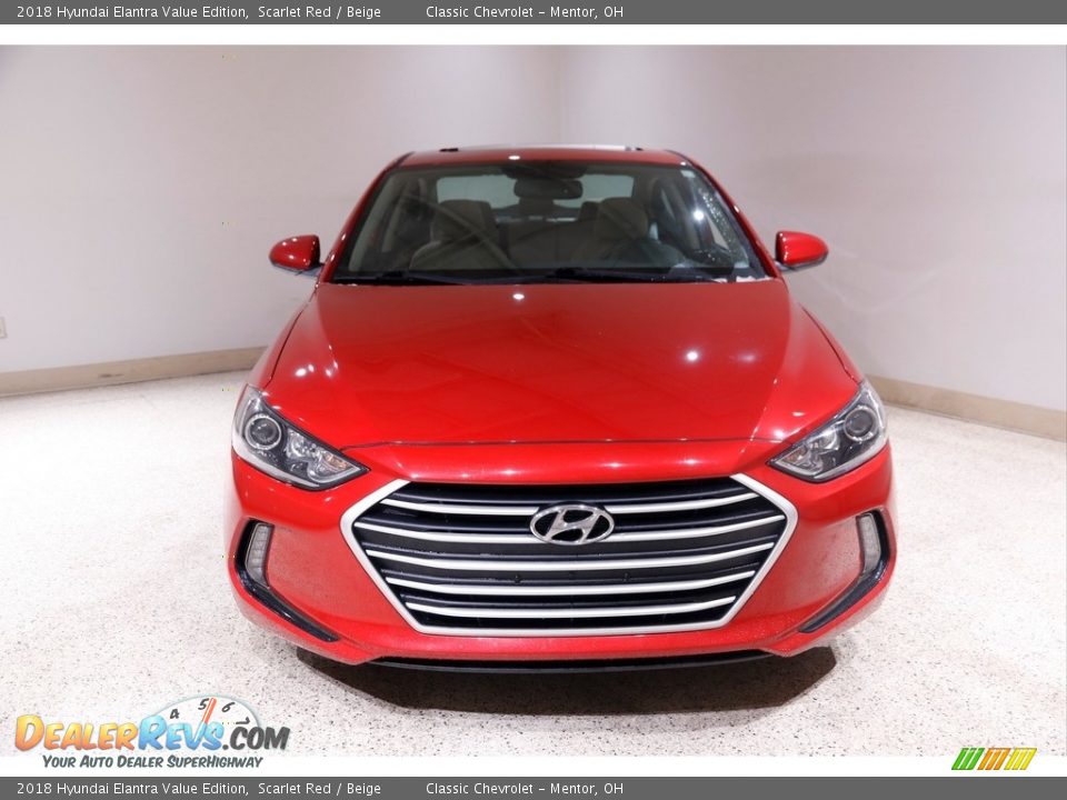 2018 Hyundai Elantra Value Edition Scarlet Red / Beige Photo #2